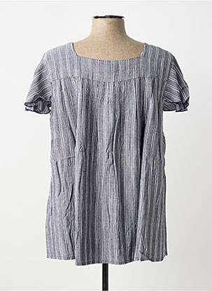 Tunique manches courtes manches manches papillons bleu SHEEGO femme
