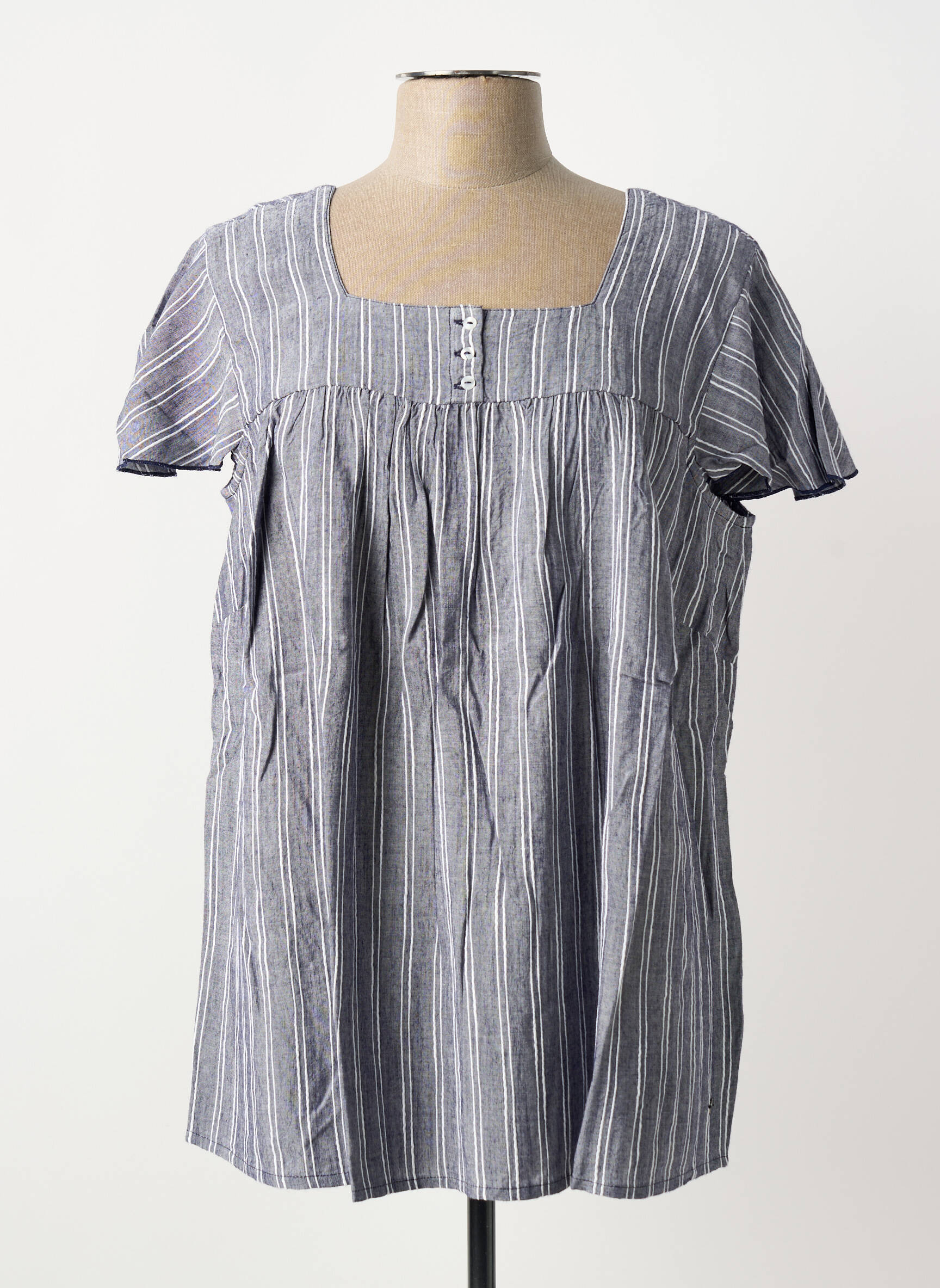 Tunique manches courtes manches manches papillons bleu SHEEGO femme