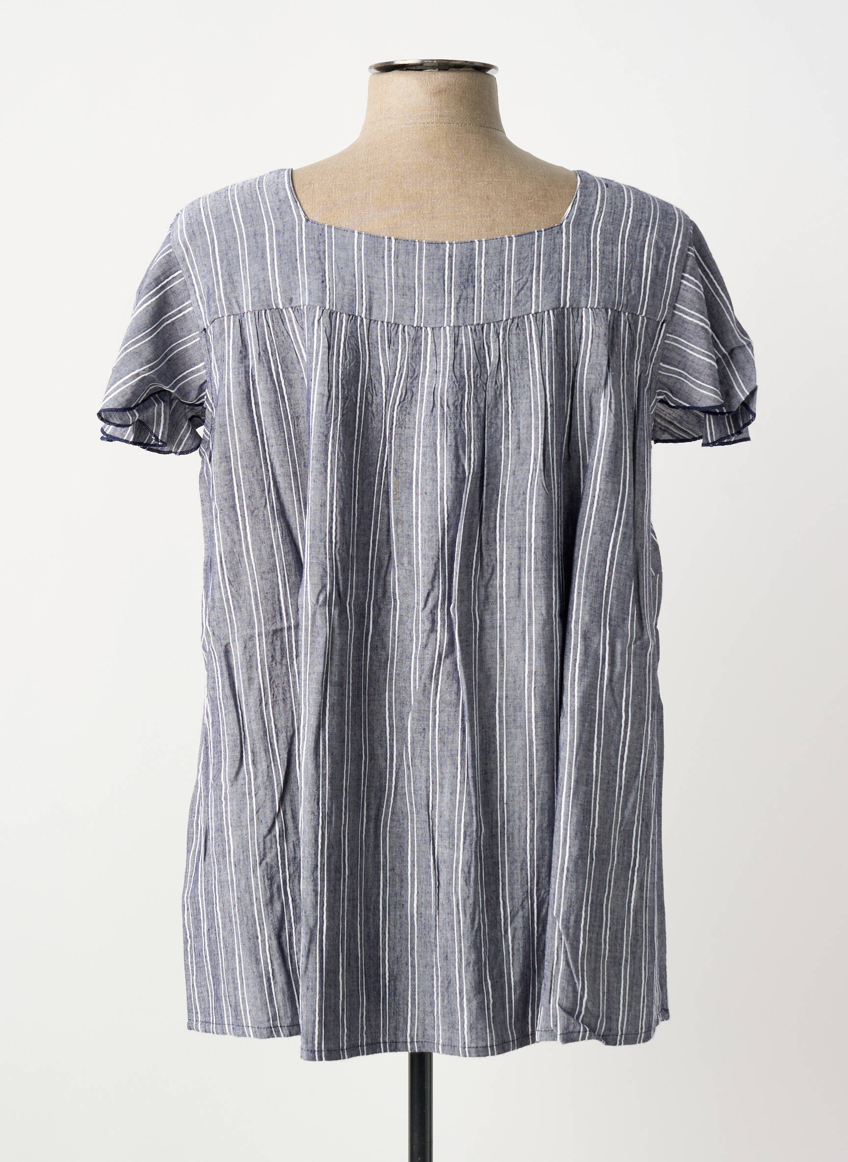 Tunique manches courtes manches manches papillons bleu SHEEGO femme