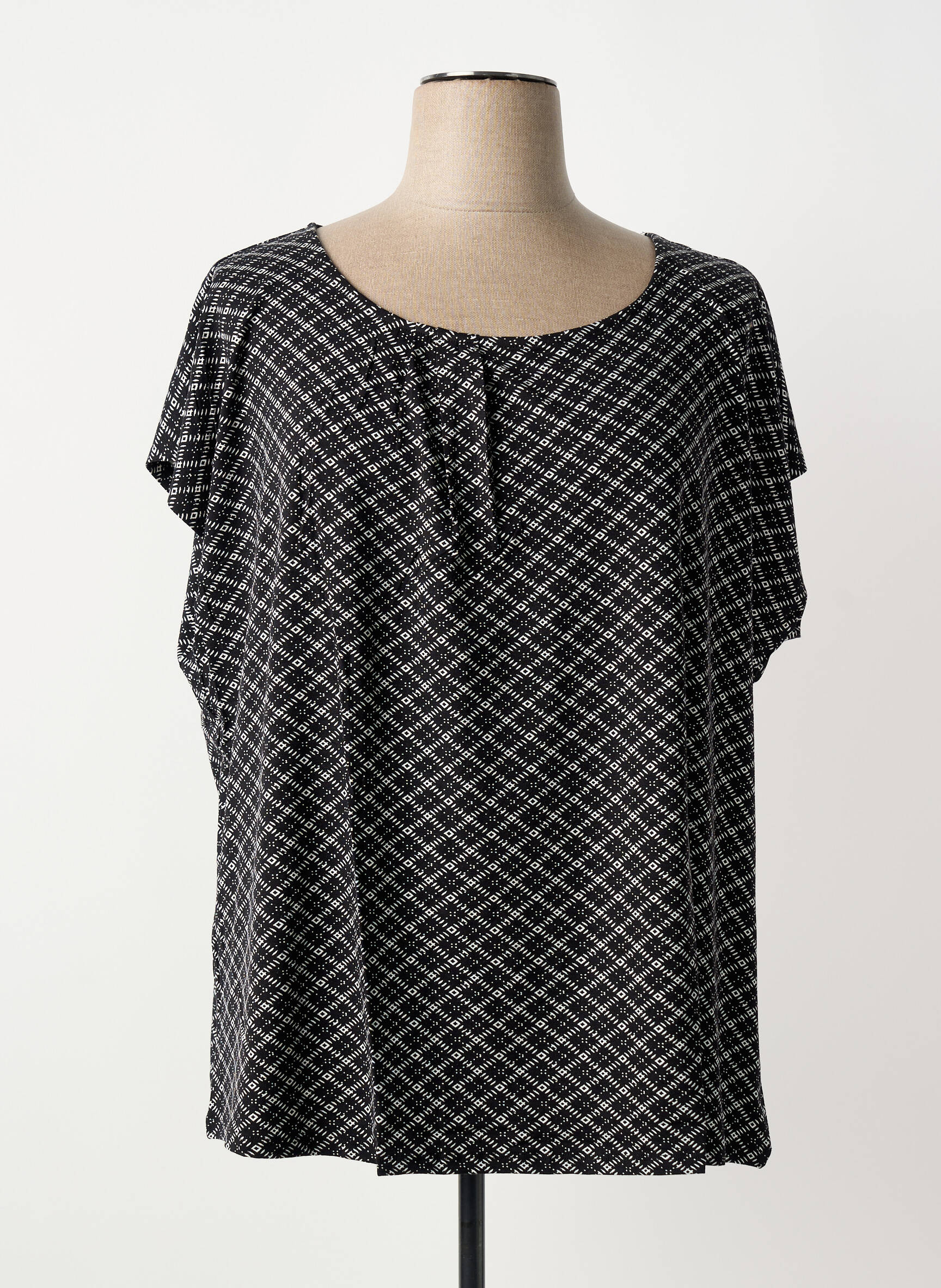 T-shirt imprimé fantaisie manches courtes noir SHEEGO femme