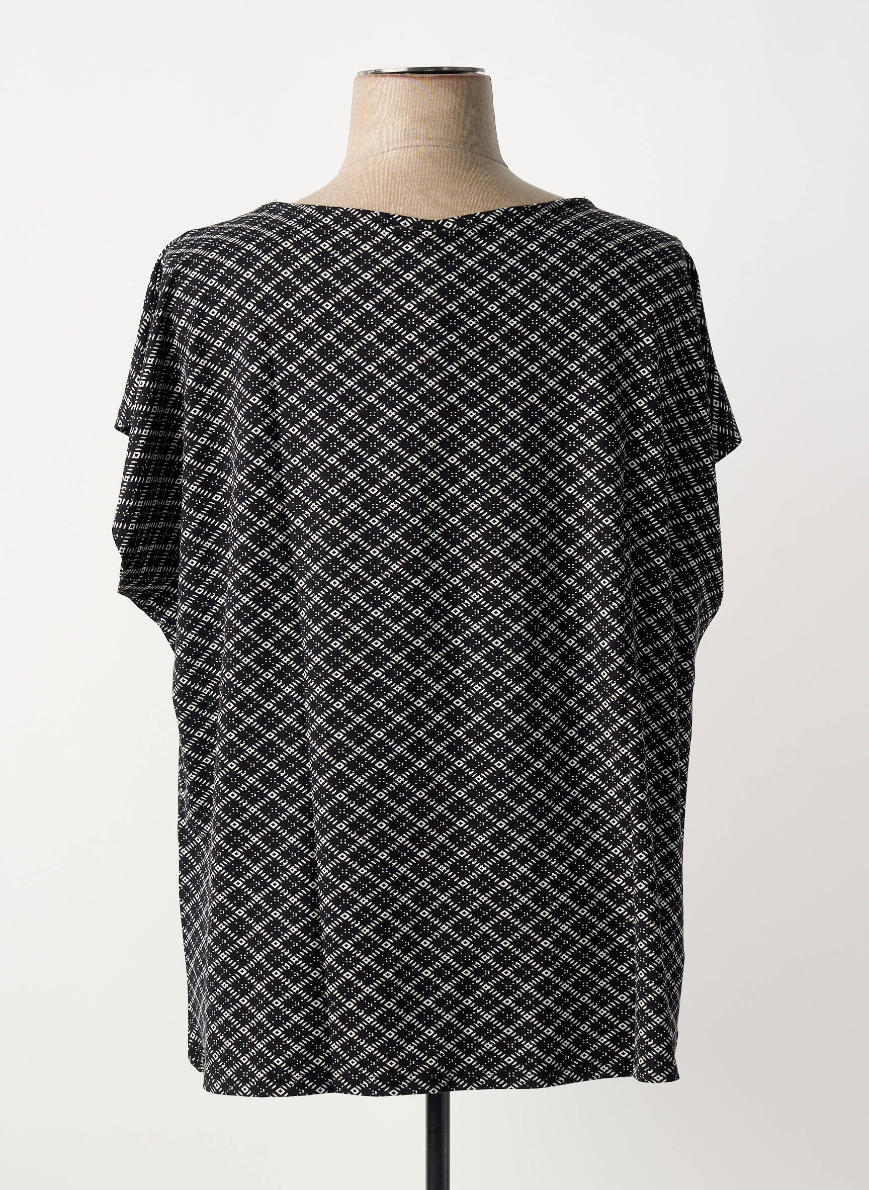 T-shirt imprimé fantaisie manches courtes noir SHEEGO femme