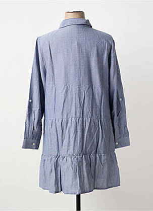 Robe mi-longue manches longues manches longues bleu SHEEGO femme