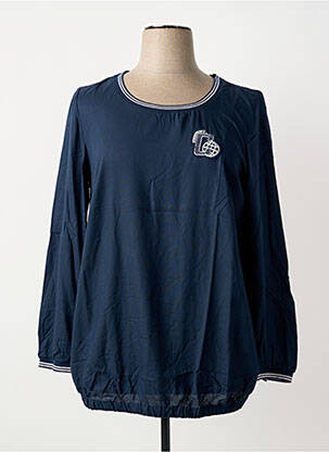 Blouse col rond manches longues bleu SHEEGO femme