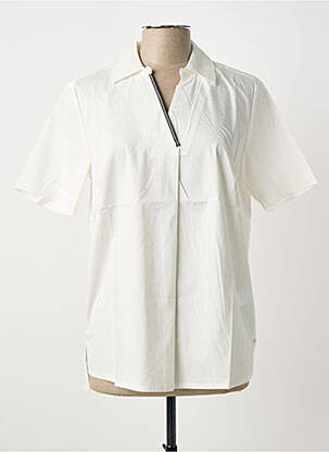 Blouse tissage popeline manches courtes blanc SHEEGO femme