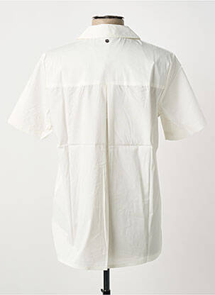 Blouse tissage popeline manches courtes blanc SHEEGO femme