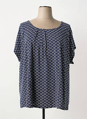 Top imprimé fantaisie manches courtes bleu SHEEGO femme