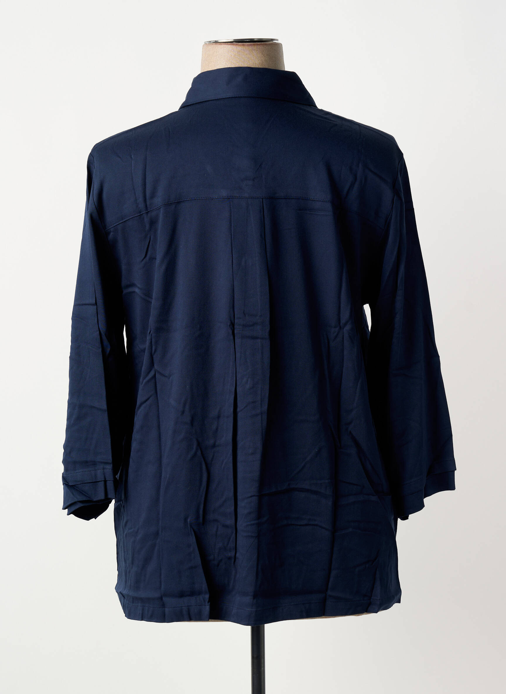Chemisier coupe droite manches longues bleu SHEEGO femme