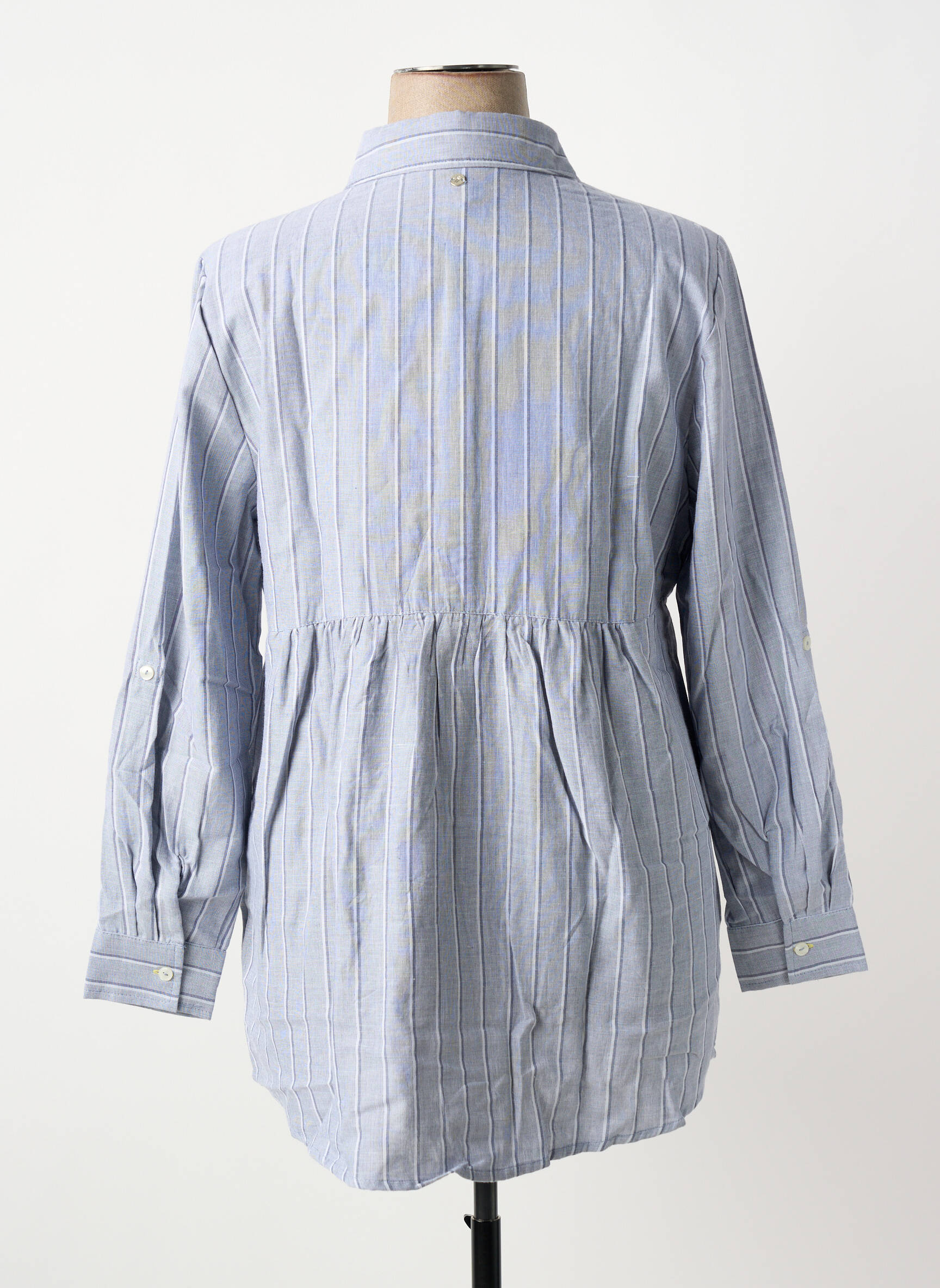 Tunique manches longues fermeture boutonnée sur le devant bleu SHEEGO femme