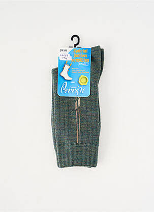 Chaussettes imprimé fantaisie vert PERRIN homme