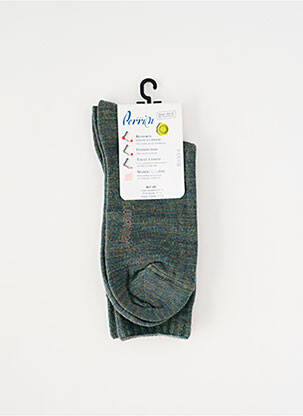 Chaussettes imprimé fantaisie vert PERRIN homme
