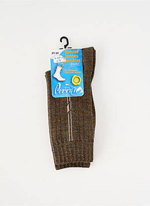 Chaussettes imprimé fantaisie marron PERRIN homme