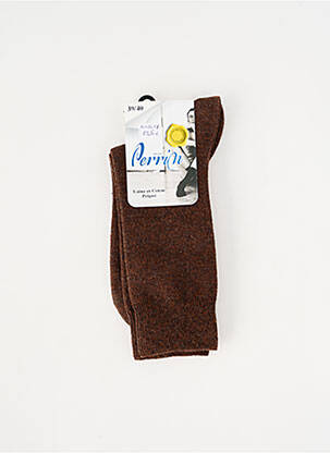 Chaussettes stretch marron PERRIN homme