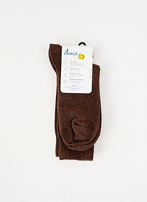 Chaussettes stretch marron PERRIN homme