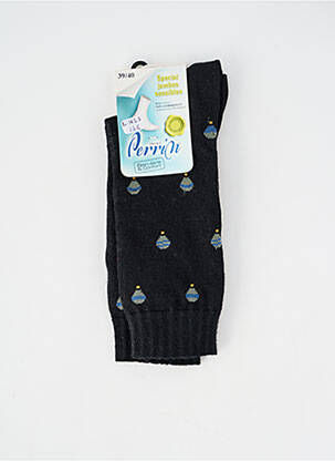 Chaussettes imprimé fantaisie noir PERRIN homme