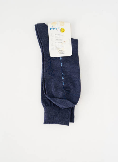 Chaussettes imprimé fantaisie bleu PERRIN homme