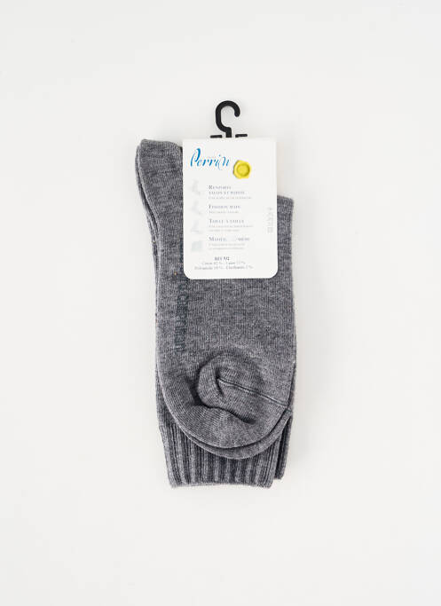 Chaussettes imprimé fantaisie gris PERRIN homme