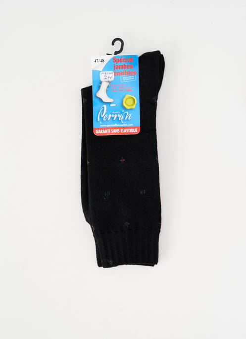 Chaussettes imprimé fantaisie noir PERRIN homme