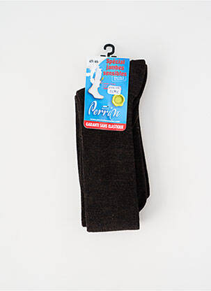 Chaussettes stretch marron PERRIN homme