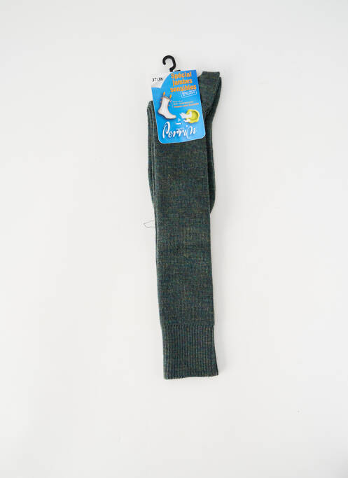 Chaussettes stretch vert PERRIN unisexe