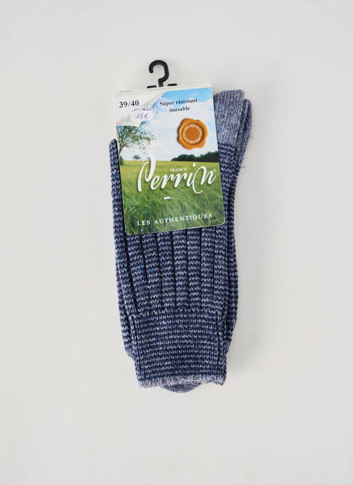 Chaussettes stretch bleu PERRIN homme