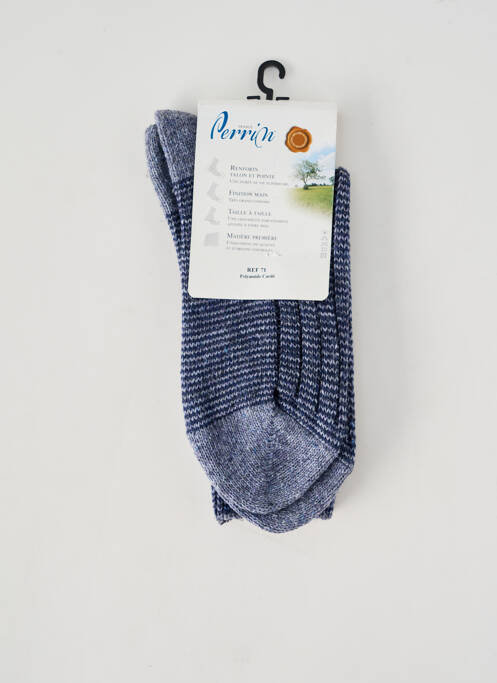 Chaussettes stretch bleu PERRIN homme
