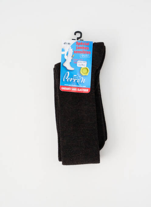 Chaussettes stretch marron PERRIN homme