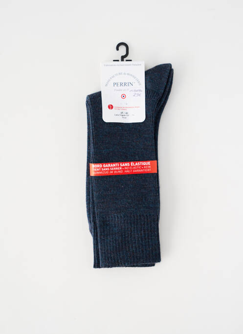 Chaussettes stretch bleu PERRIN homme