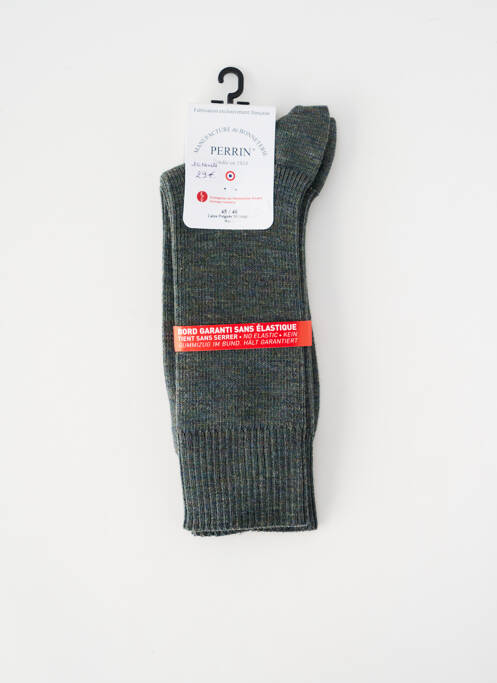 Chaussettes stretch vert PERRIN homme