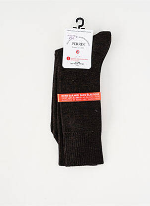 Chaussettes stretch marron PERRIN homme