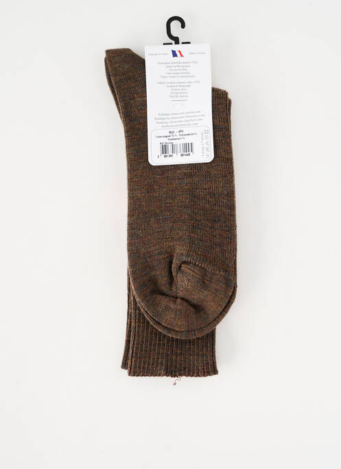 Chaussettes stretch marron clair PERRIN homme