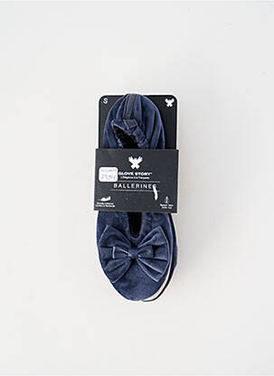 Chaussons/pantoufles semelle extérieure cuir talon plat jusqu'à 3cm bleu GLOVE STORY femme
