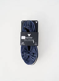 Chaussons/pantoufles semelle extérieure cuir talon plat jusqu'à 3cm bleu GLOVE STORY femme