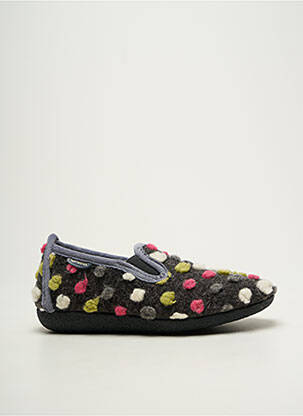 Chaussons/pantoufles bout rond talon plat jusqu'à 3cm gris SEMELFLEX femme