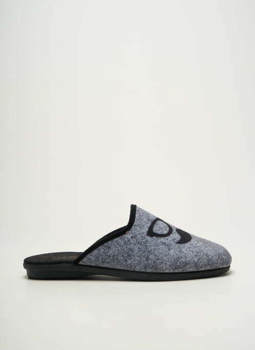 Chaussons/pantoufles bout rond bout rond gris SEMELFLEX homme