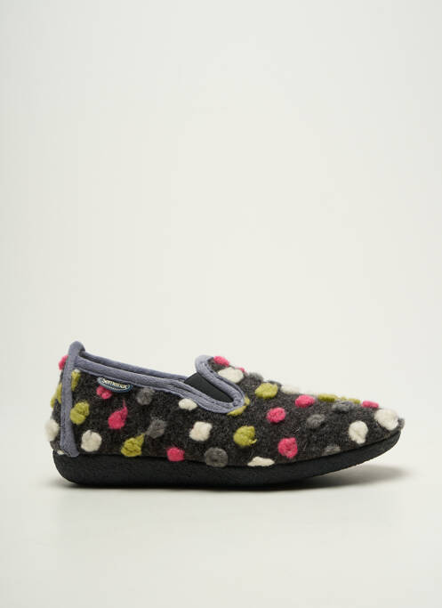 Chaussons/pantoufles bout rond talon plat jusqu'à 3cm gris SEMELFLEX femme
