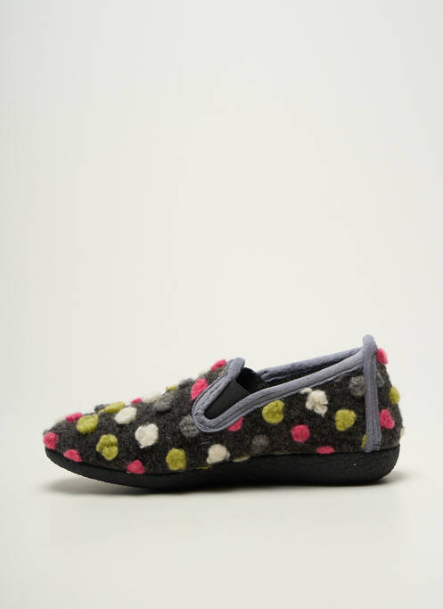 Chaussons/pantoufles bout rond talon plat jusqu'à 3cm gris SEMELFLEX femme