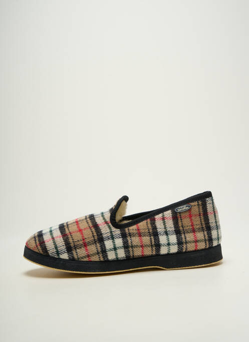 Chaussons/pantoufles bout rond bout rond beige SEMELFLEX homme