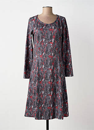 Robe mi-longue manches longues manches longues gris DAMART femme