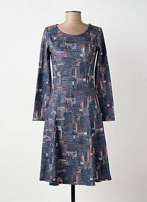 Robe mi-longue manches longues manches longues bleu DAMART femme