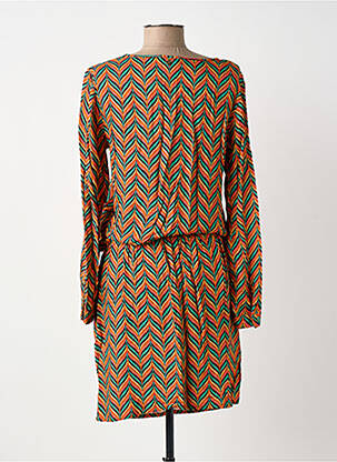 Robe mi-longue manches longues manches longues orange LE PETIT BAIGNEUR femme