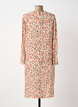 Robe mi-longue imprimé fleurs manches longues beige LE PETIT BAIGNEUR femme