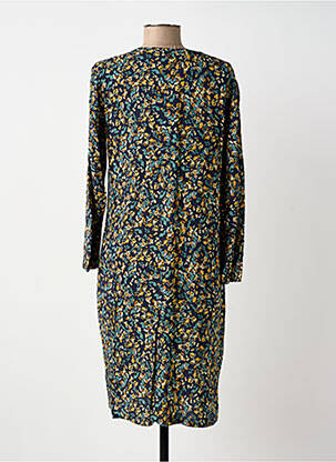 Robe mi-longue imprimé fleurs manches longues bleu LE PETIT BAIGNEUR femme
