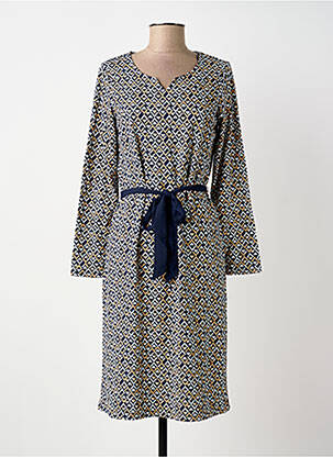 Robe mi-longue manches longues manches longues bleu DAMART femme