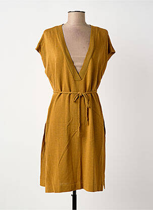 Robe mi-longue manches courtes manches courtes jaune LE PETIT BAIGNEUR femme