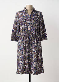 Robe mi-longue imprimé fleurs manches longues violet DAMART femme