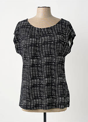 Top tissage jersey manches courtes noir SHEEGO femme
