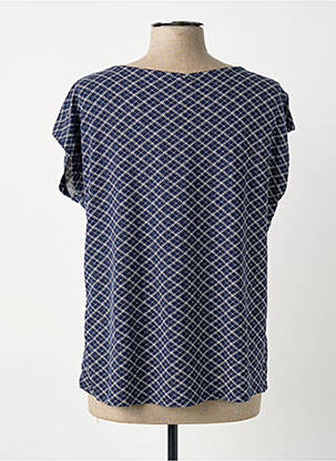Top tissage jersey manches courtes bleu SHEEGO femme