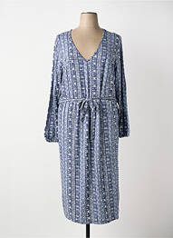 Robe mi-longue manches longues manches longues bleu SHEEGO femme