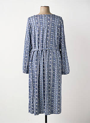 Robe mi-longue manches longues manches longues bleu SHEEGO femme