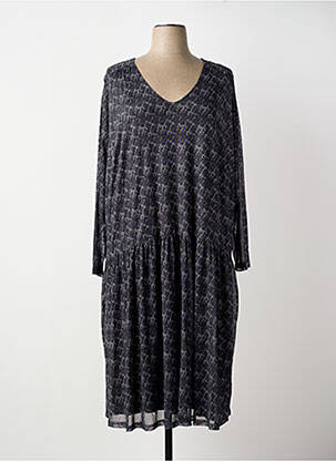 Robe mi-longue manches longues manches longues noir SHEEGO femme
